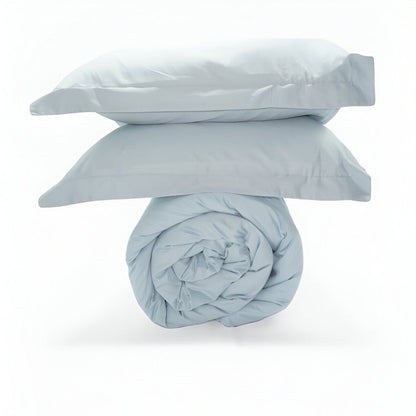 400TC Sateen Solid Cotton Round Duvet Cover Set
