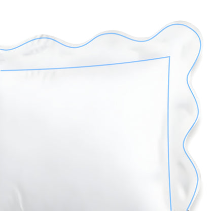 400TC Cotton Scallop Embroidery & Border Sateen Solid Duvet Cover Set