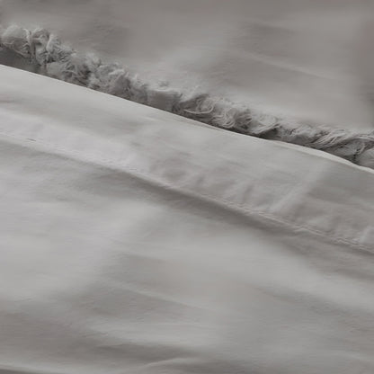 400TC Cotton Sateen Solid Fringe Duvet Cover Set
