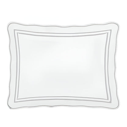 400TC Wavy Embroidery & Border Cotton Sateen Solid Duvet Cover Set