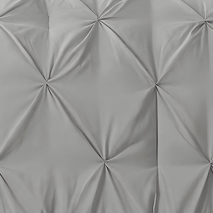400TC Cotton Pintuck Sateen Solid Duvet Cover Set