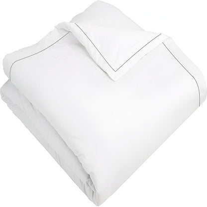400TC Cotton Single Edge Embroidery Sateen Solid Duvet Cover Set
