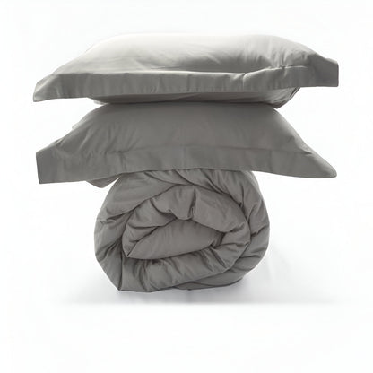 400TC Sateen Solid Cotton Round Duvet Cover Set