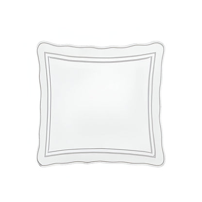 400TC Wavy Embroidery & Border Cotton Sateen Solid Duvet Cover Set