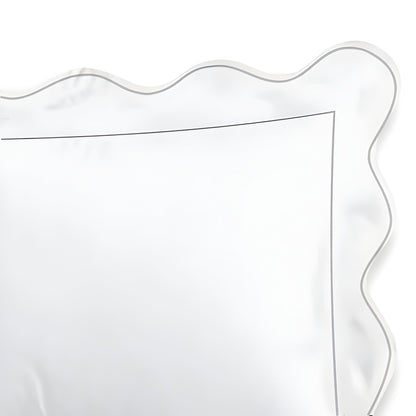 400TC Cotton Scallop Embroidery & Border Sateen Solid Duvet Cover Set
