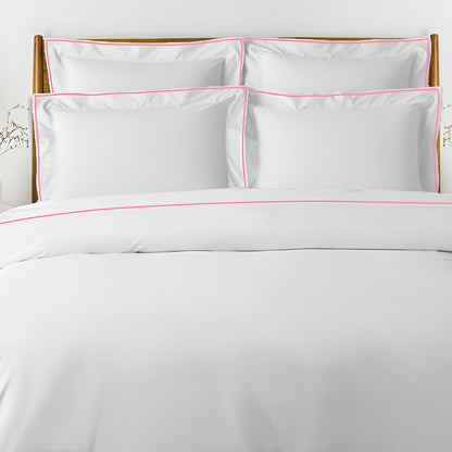 400TC Embroidery Cotton Sateen Solid Duvet Cover Set