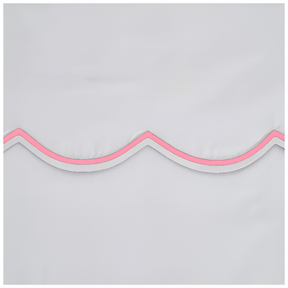 400TC Cotton Scallop Embroidery Sateen Solid Duvet Cover Set