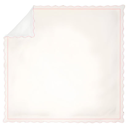 400TC Cotton Scallop Embroidery & Border Sateen Solid Duvet Cover Set