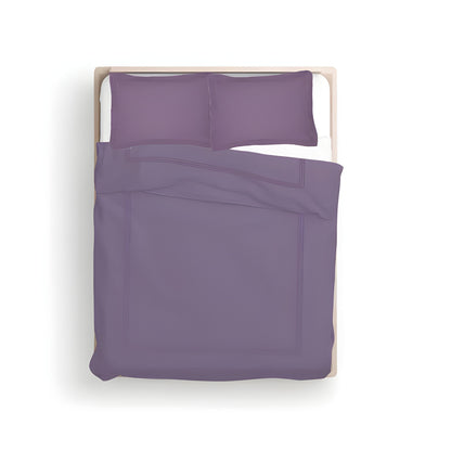 400TC Cotton Luxurious Triple Embroidery Sateen Solid Duvet Cover Set