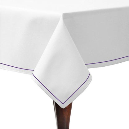 Single Embroidery Border Sateen Cotton Solid Table Cloth