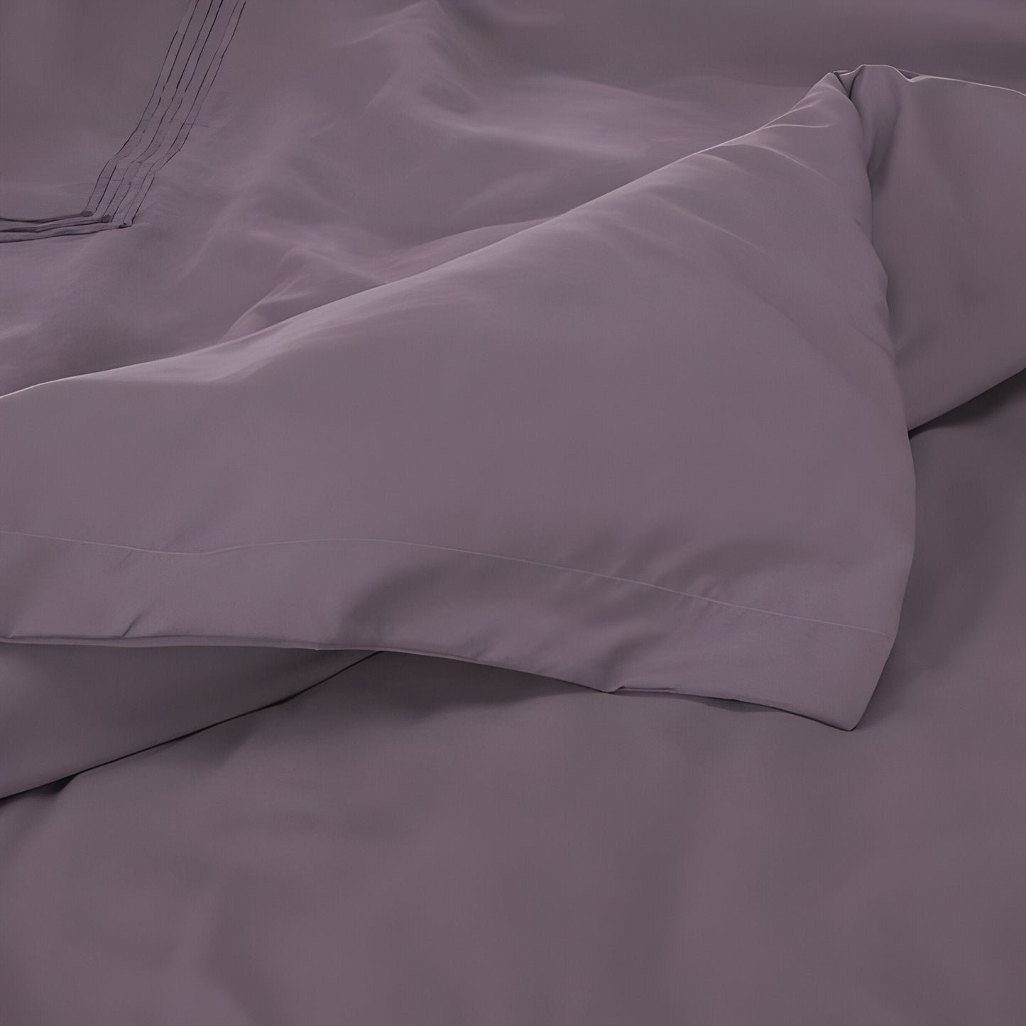 400TC Cotton Luxurious Triple Embroidery Sateen Solid Duvet Cover Set