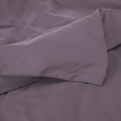 400TC Cotton Luxurious Triple Embroidery Sateen Solid Duvet Cover Set