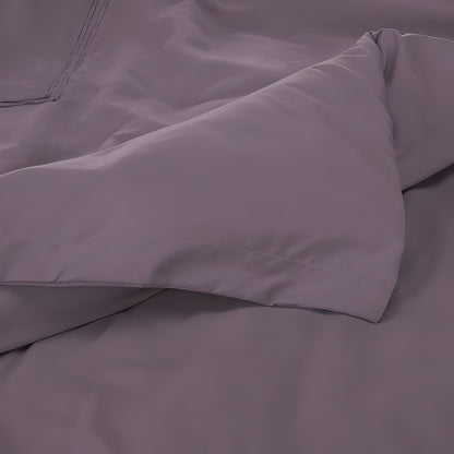 400TC Cotton Luxurious Double Embroidery Sateen Solid Duvet Cover Set