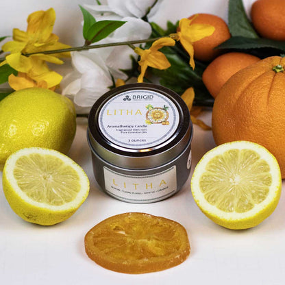 Litha Soy Wax Candle – Lemon & Orange Natural Candle for the Summer Solstice