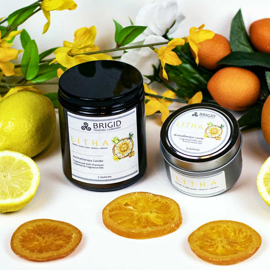Litha Soy Wax Candle – Lemon & Orange Natural Candle for the Summer Solstice