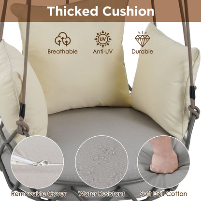 Alora Luxury Outdoor Hanging Basket Porch Swing Chair With UV Resistant Cushions (SAK95678)