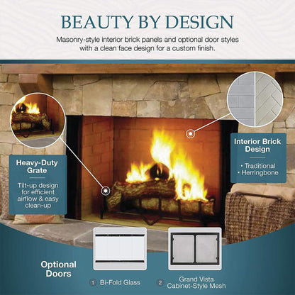Majestic Biltmore 50-Inch Herringbone Pattern Open Wood-Burning Fireplace [SB100HB] (SAK62529)