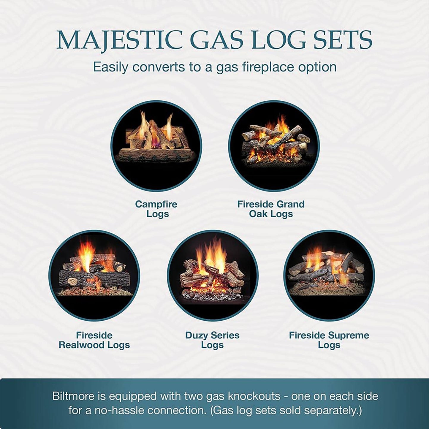 Majestic Biltmore 42-Inch Herringbone Pattern Open Wood Burning Fireplace [SB80HB] (SAK62149)