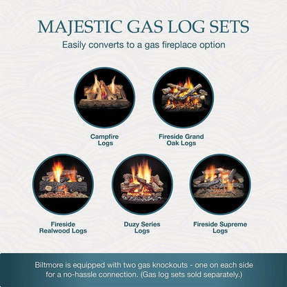 Majestic Biltmore 50-Inch Herringbone Pattern Open Wood-Burning Fireplace [SB100HB] (SAK62529)