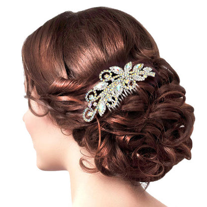 Marquise Stone Accented Wedding Bridal Rhinestone Hair Comb