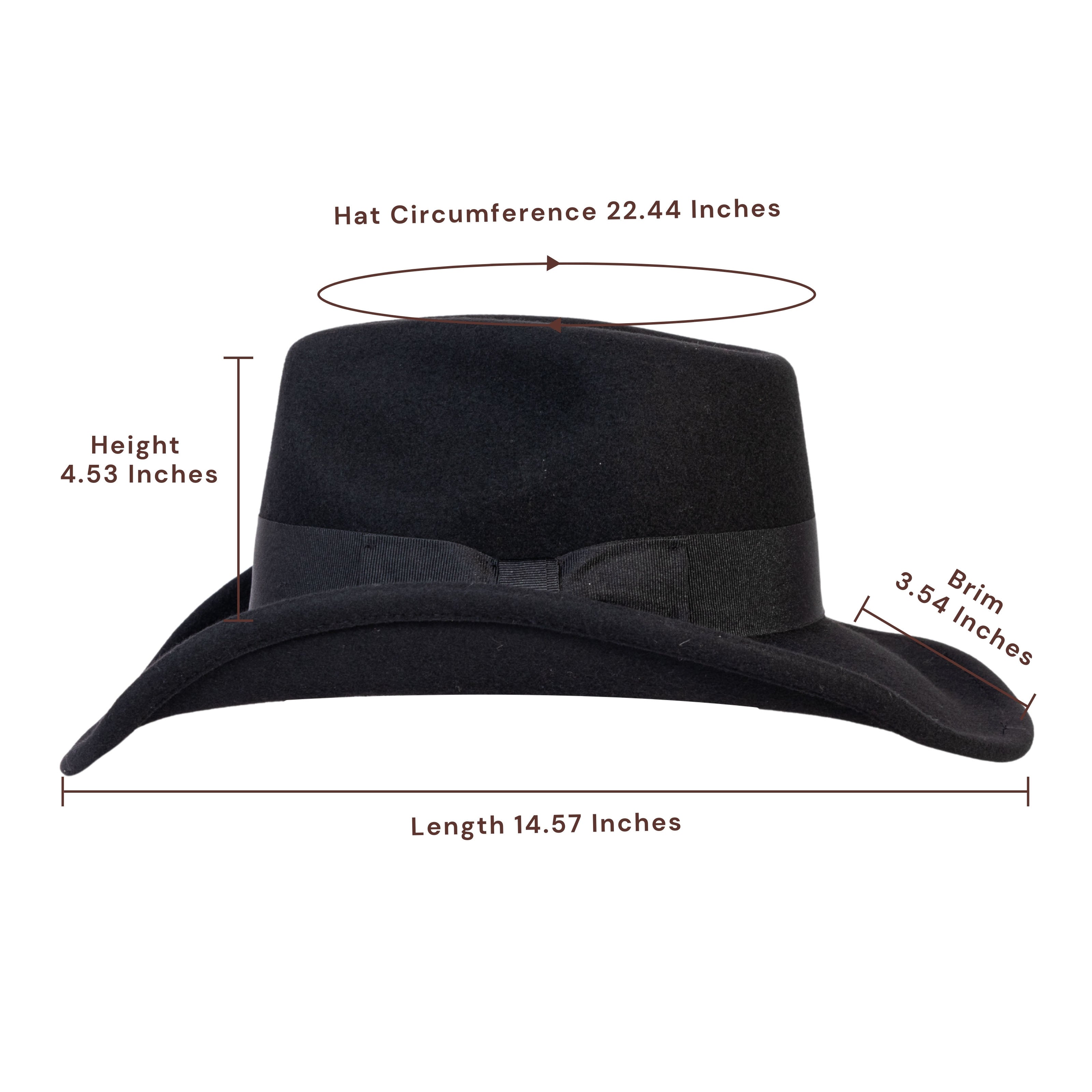Midnight Black Felt Cowboy Hat