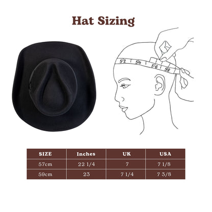 Midnight Black Felt Cowboy Hat