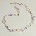 Mixed Gemstone Candy Necklace: Hand-Knotted Ametrine & Citrine