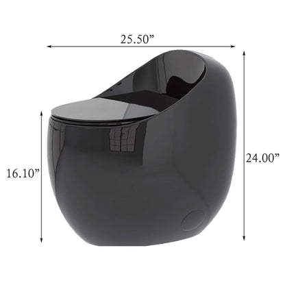 Nuvia Modern 1.28 GPF Single Flush 1-Piece Ceramic Egg-Shaped Toilet (SAK93341)