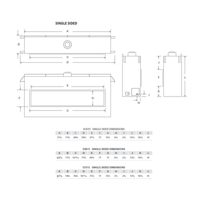 Montigo Distinction 72-Inch Single Sided Linear Direct Vent Natural Gas Fireplace [D7215NI-2] (SAK70824)