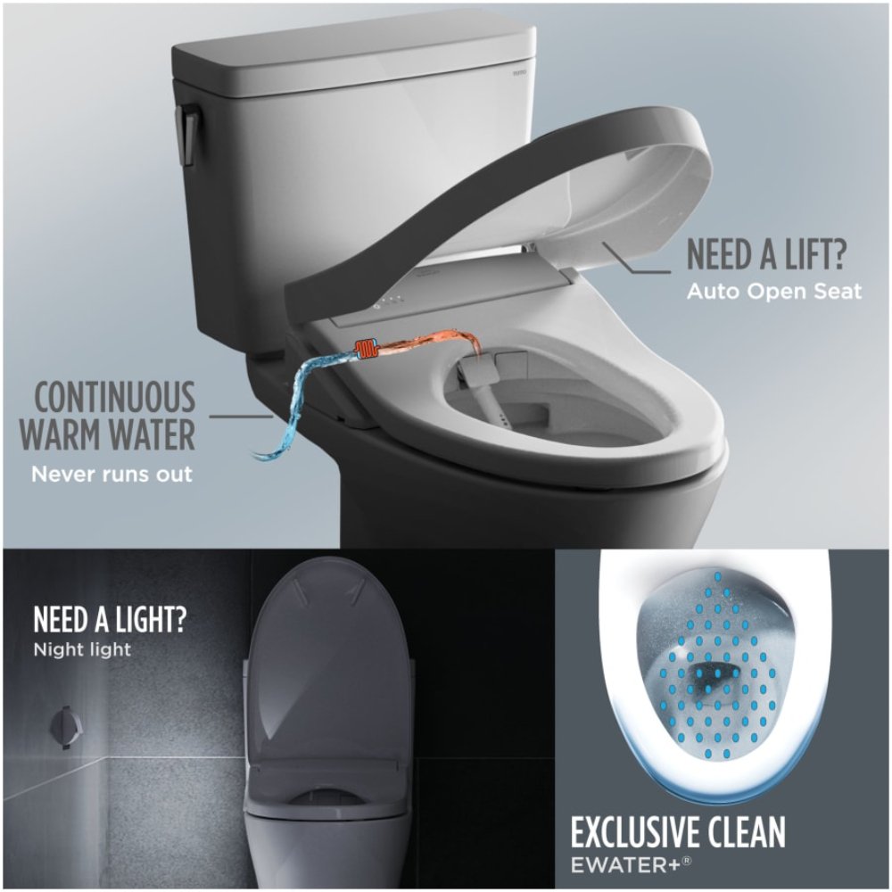 [MW4944724CEMFG#01] TOTO Connelly 0.9 GPF and 1.28 GPF Dual Flush Elongated Cefiontect Toilet With Washlet S7 Bidet Seat (SAK43705)