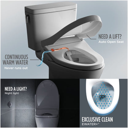 [MW7764736CSFGA.10#01] TOTO Drake 1.6 GPF Universal Height Toilet With Washlet S7A Auto Open Bidet Seat (SAK52849)