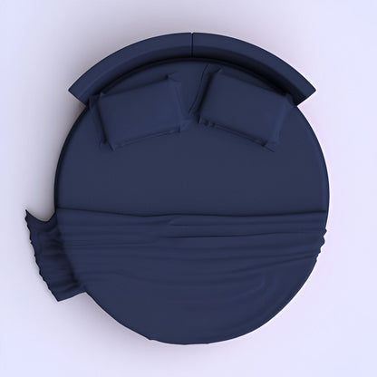 400TC Sateen Solid Cotton Round Duvet Cover Set