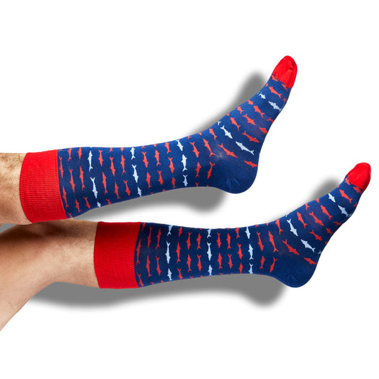 Navy Shark Socks