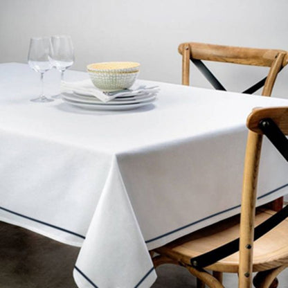 Single Embroidery Border Sateen Cotton Solid Table Cloth