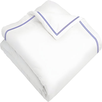 400TC Cotton Double Edge Embroidery Sateen Solid Duvet Cover Set