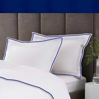 400TC Embroidery Cotton Sateen Solid Duvet Cover Set