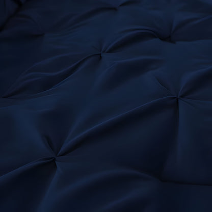400TC Cotton Pintuck Sateen Solid Duvet Cover Set