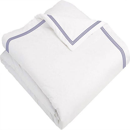 400TC Cotton Triple Edge Embroidery Sateen Solid Duvet Cover Set