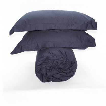 400TC Sateen Solid Cotton Round Duvet Cover Set