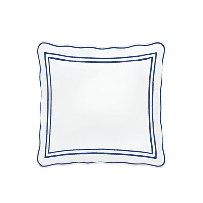 400TC Wavy Embroidery & Border Cotton Sateen Solid Duvet Cover Set