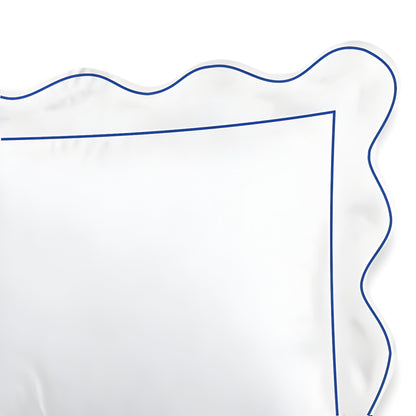 400TC Cotton Scallop Embroidery & Border Sateen Solid Duvet Cover Set