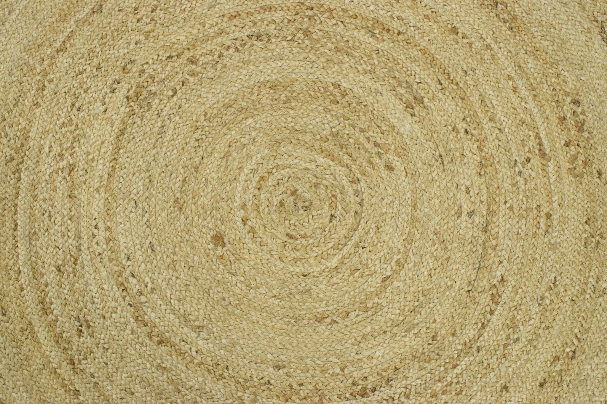100% ALL NATURAL FIBER HAND BRAIDED BOHO WHITE ROUND JUTE RUG | JR4
