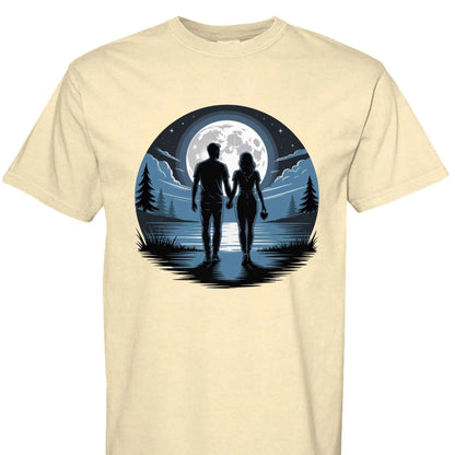 Nighttime Stroll Under Moonlight Romance