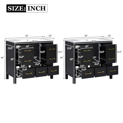 Nuvia Premium 72-Inch Bathroom Vanity Set With Resin Sink And Soft-Close Drawers [Faucet Not Included] (SAK62749)