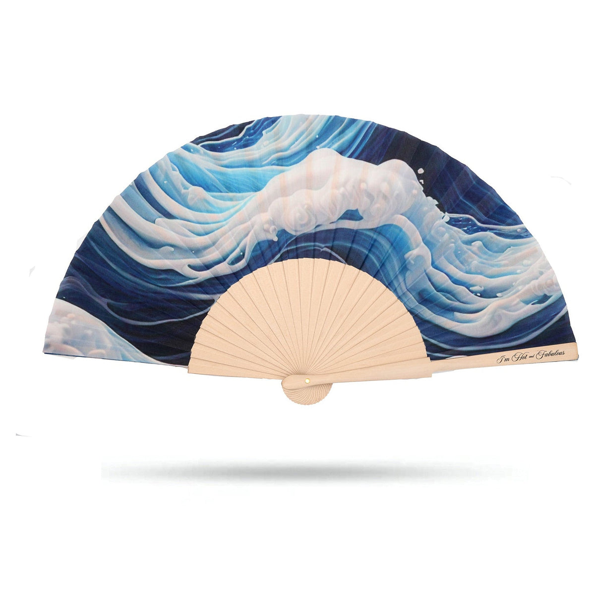 Blue Wave Hand Fan