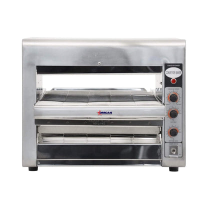 Omcan Premium Commercial Stainless Steel Conveyor Restaurant Countertop Pizza Baking Oven, 3600W (SAK48164)