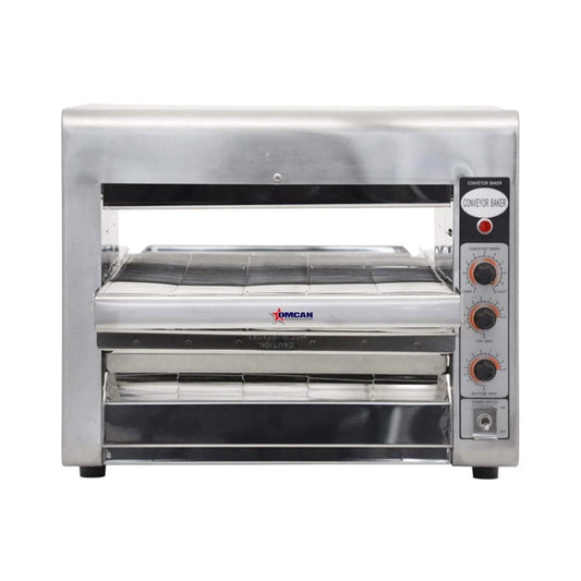 Omcan Premium Commercial Stainless Steel Conveyor Restaurant Countertop Pizza Baking Oven, 3600W (SAK48164)