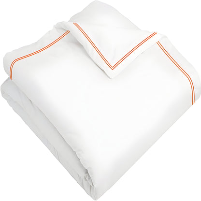 400TC Cotton Double Edge Embroidery Sateen Solid Duvet Cover Set