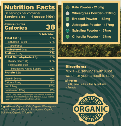 Organic Tropics & Raw Greens Micronutrient Powders