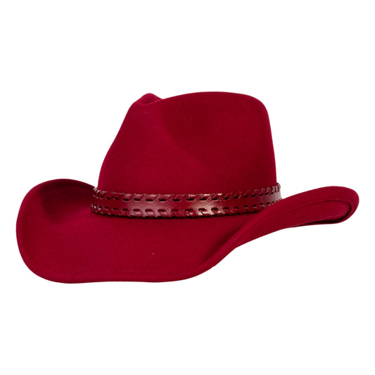 Outlaw Crimson Felt Cowboy Hat